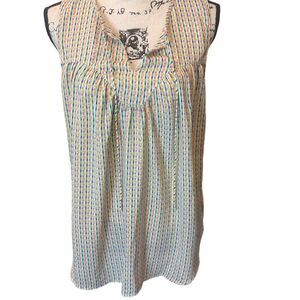 GAP Women's XL Sleeveless Striped Lightweight Blouse Multicolor